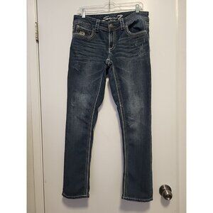 Seven 7 Womens Jeans Mid-Rise Slim and Straight Distressed Blue Size 10